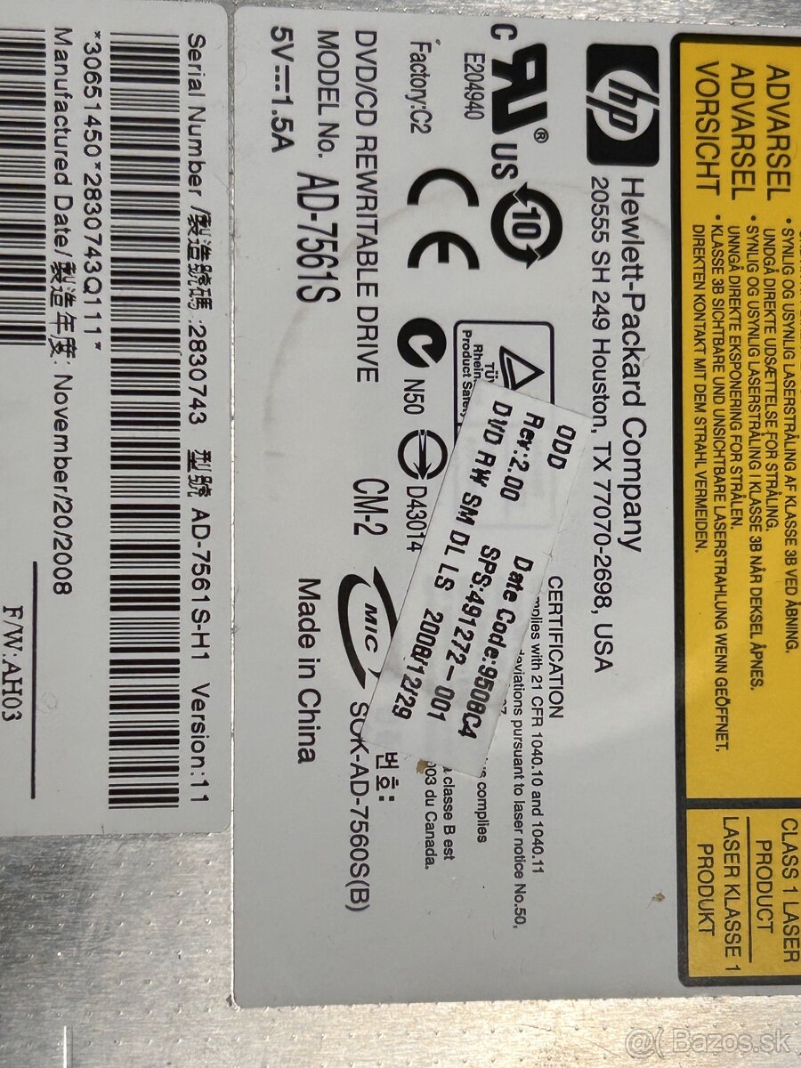 Predám DVD-RW pre starý NB od HP