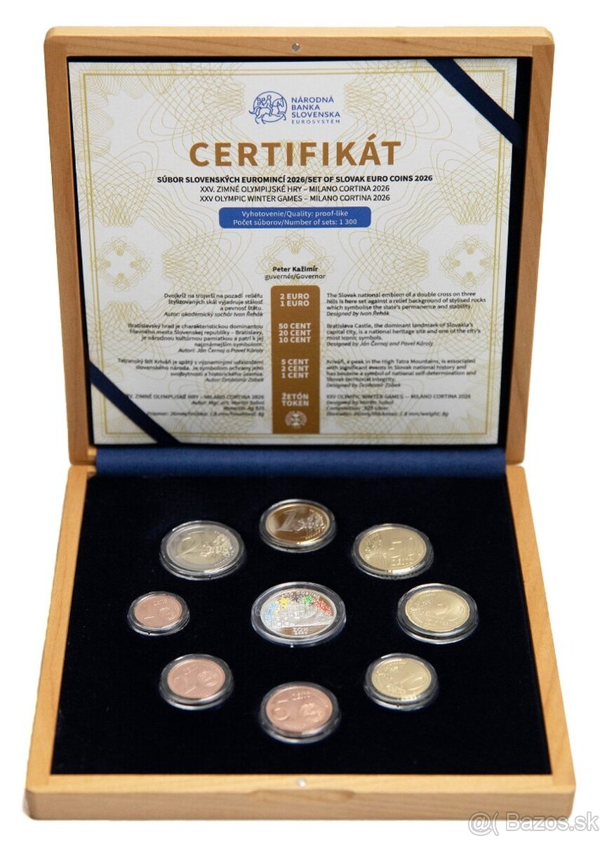 Sada mincí Slovensko 2026 Proof drevo