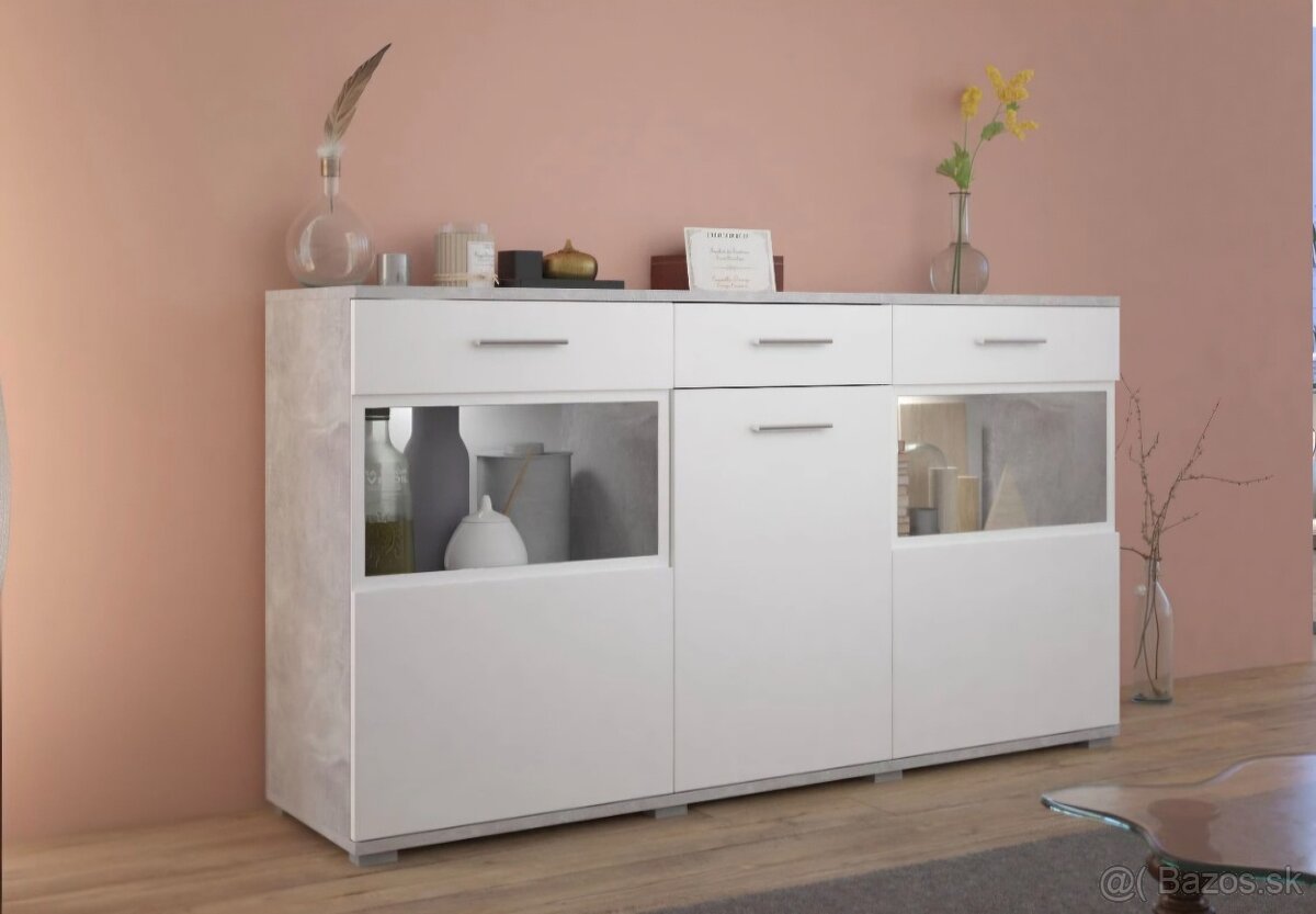 KOMODA 154 biela/betón