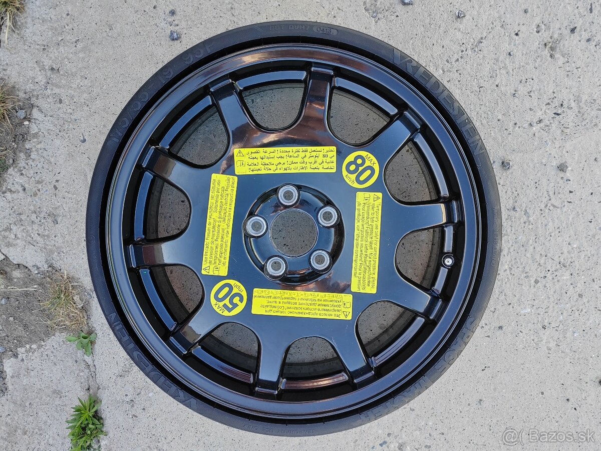 Predám rezervné koleso dojazdové 5x112 r19 , 5x112r16