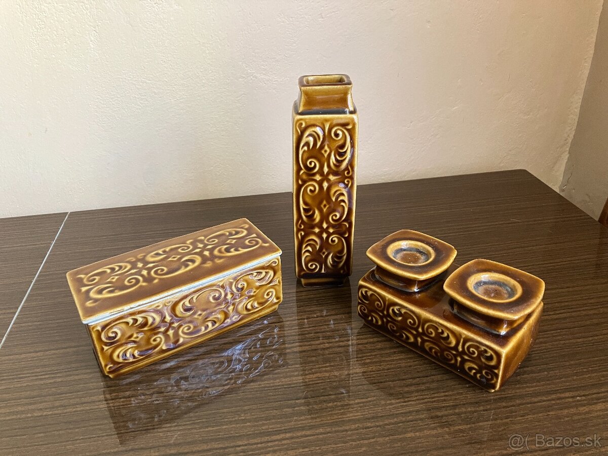Hnedá keramika set, z r.1970