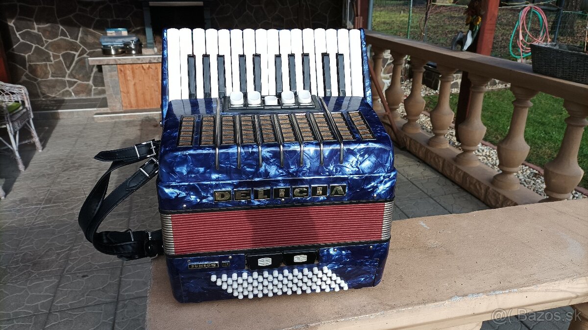 Harmonika -Akordeon.Delícia Junior 72basová.Trojhlasná.