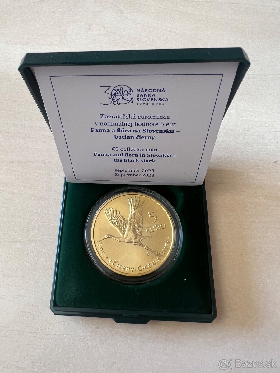 Minca 5€ 2023 BOCIAN ČIERNY