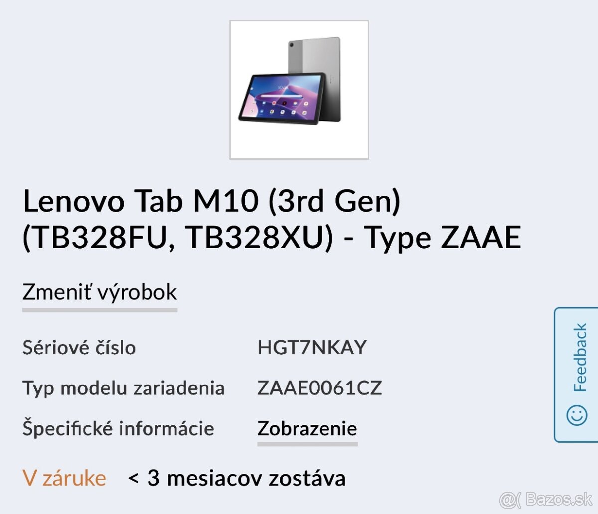 Predam Lenovo Tab M10 (3rd Gen)