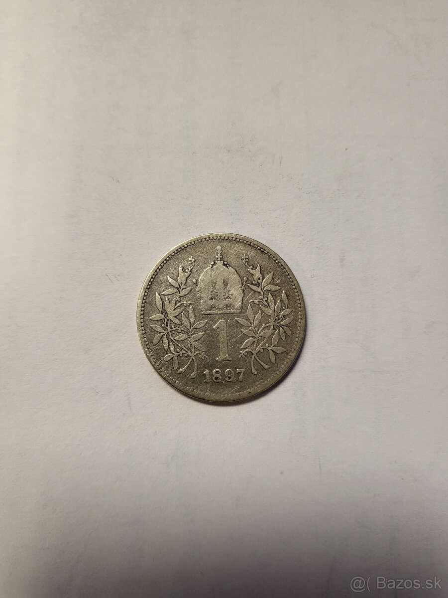 1 KORUNA 1897 B.Z. RAKÚSKO UHORSKO FRANZ JOSEPH