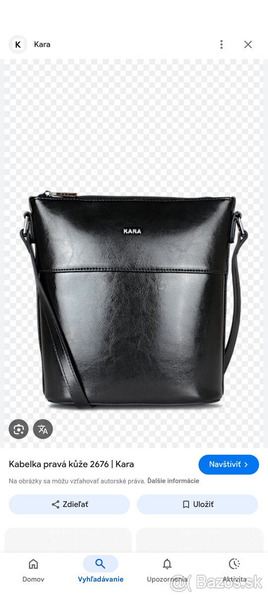 Kožená kabelka čierna Kara, nová