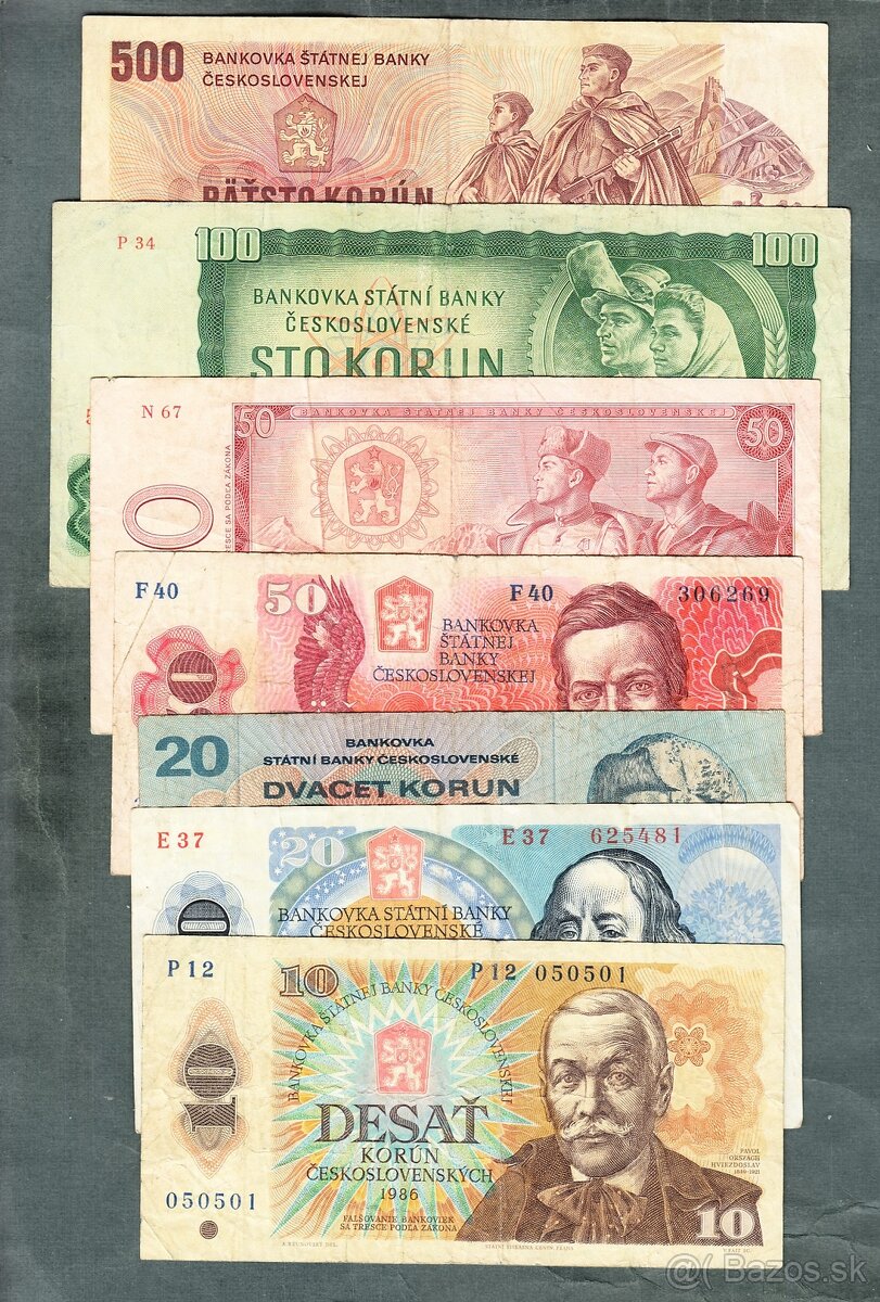 Staré bankovky sestava 1961-1988 - 8 kusů