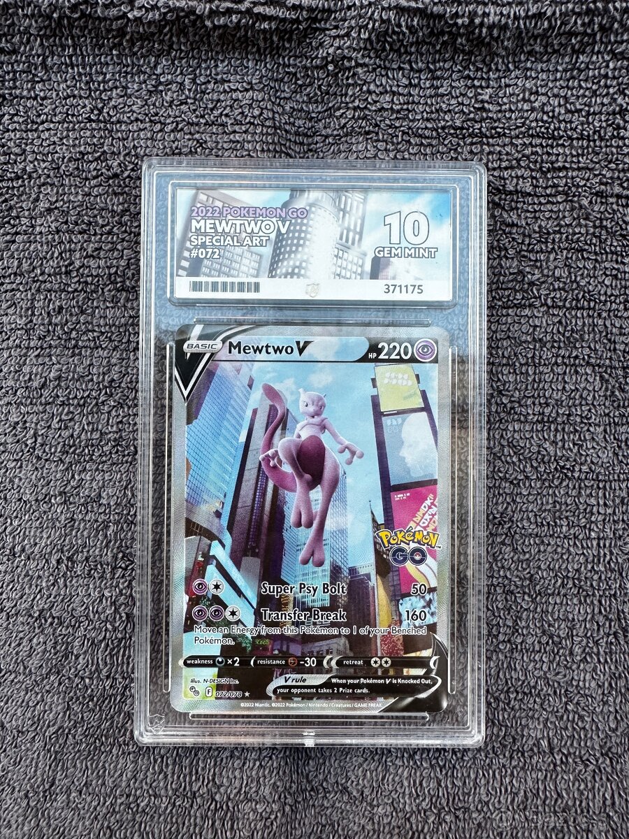 Pokemon karta kartičky	Mewtwo V Promo pokemon go 	72	ACE 10