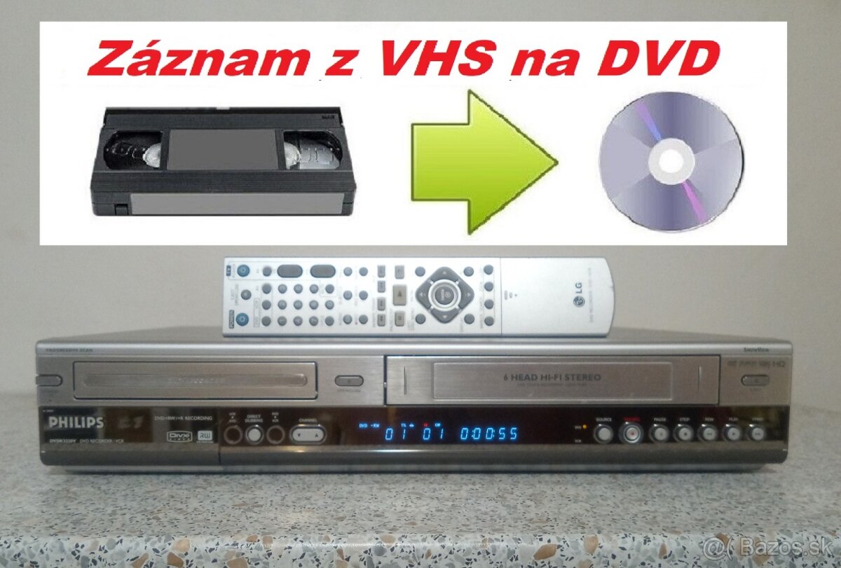 ⭐VHS-DVD rekordér Philips DVDR3320
