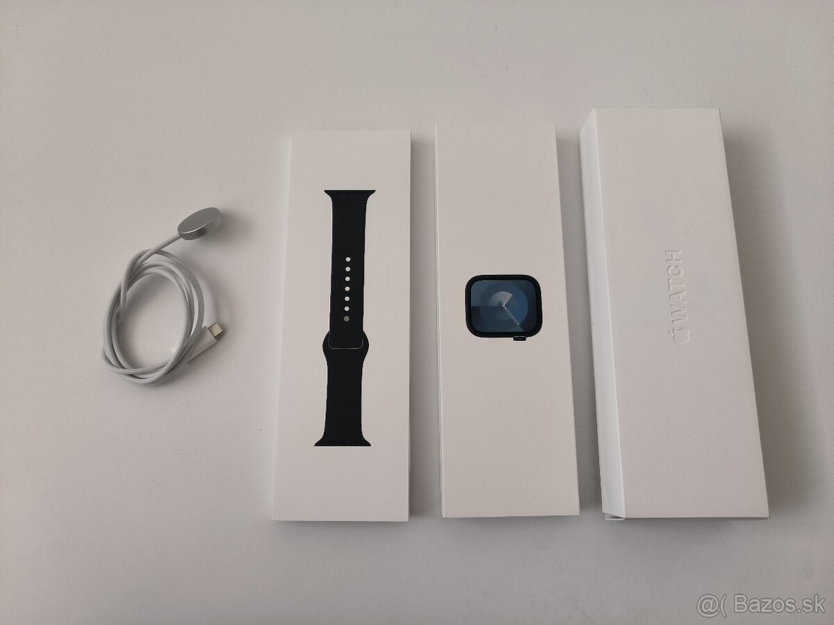 apple watch 9 45mm Midnight / Batéria 100%