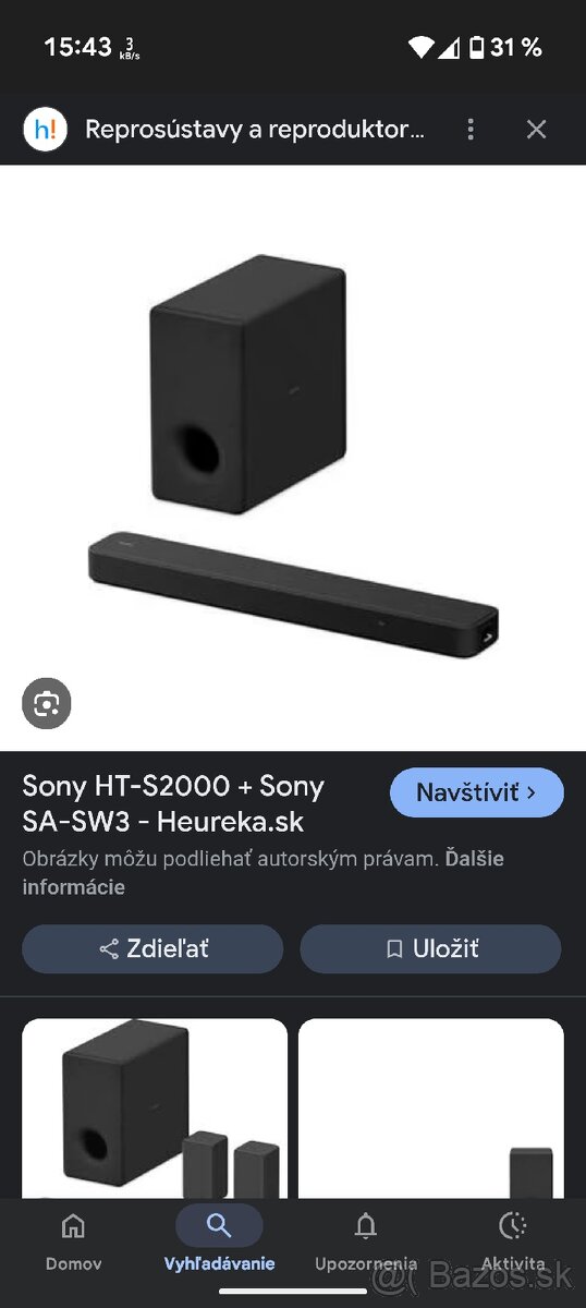 Sony HT-S2000, Dolby Atmos 3.1+sa-sw3