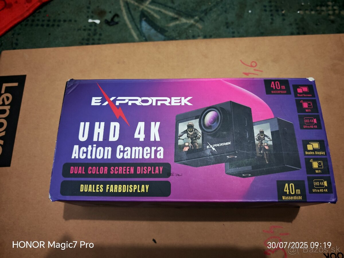 4k/60Fps akčná kamera Exprotrek/dual display