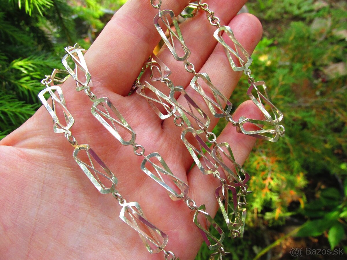 Strieborný set -náhrdelník a náramok, Ag 925