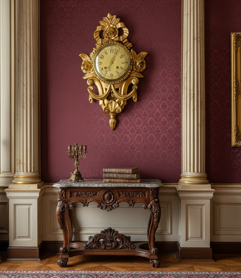 Starožitné kartelové hodiny Exacta