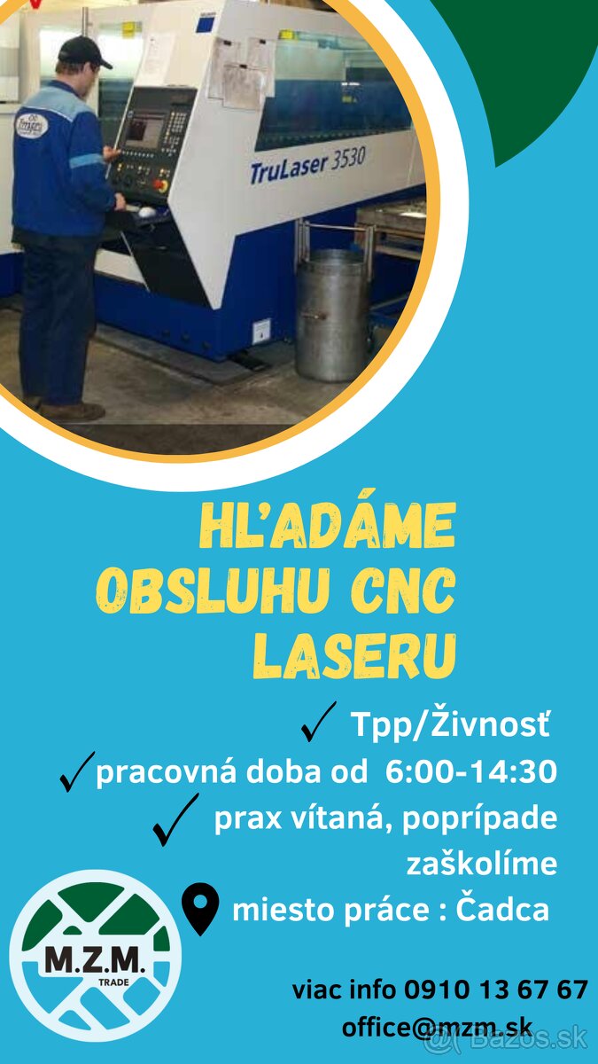 Obsluha CNC Laseru