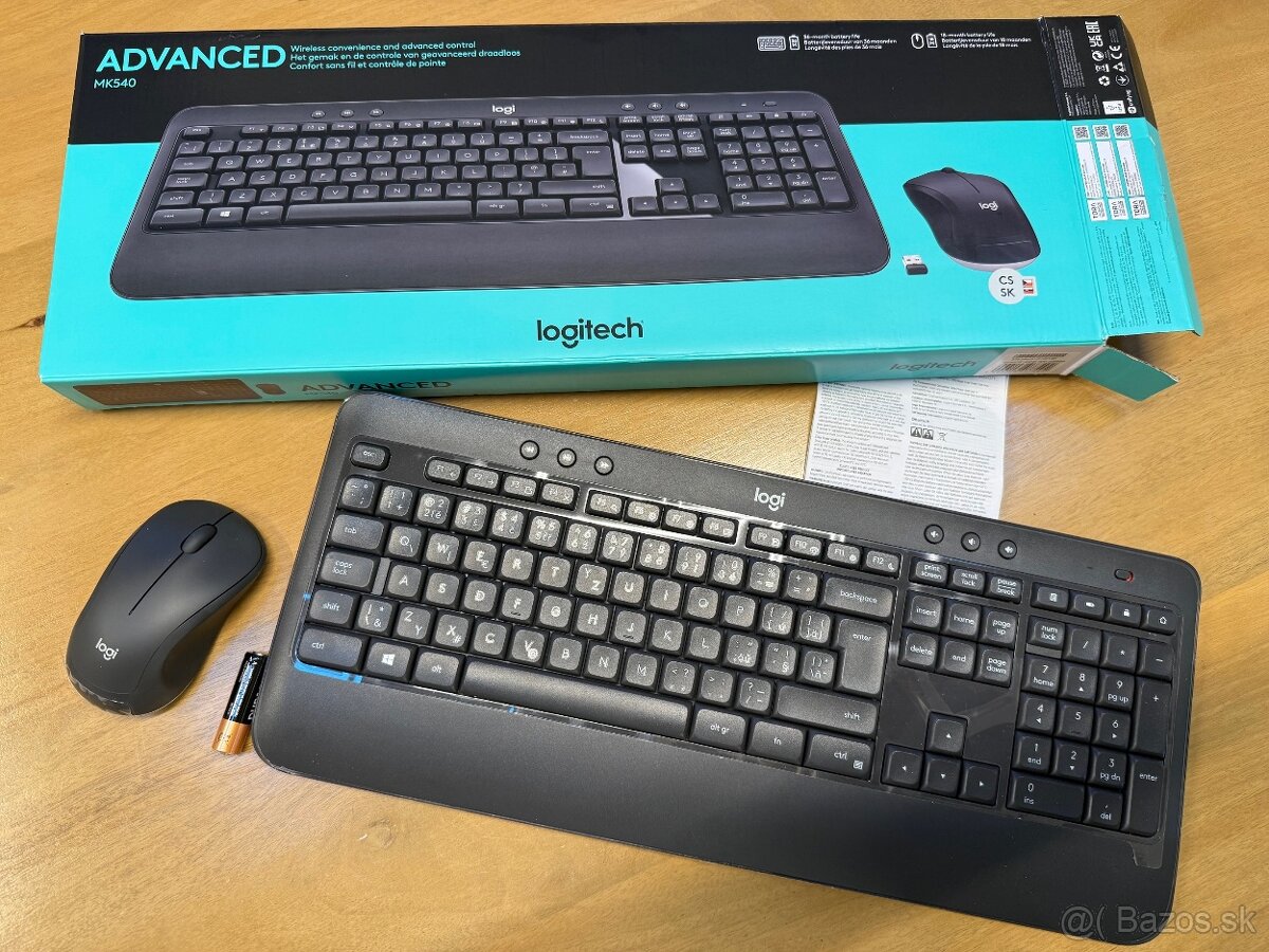 Predám klávesnicu s myšou Logitech MK540 CZ + SK
