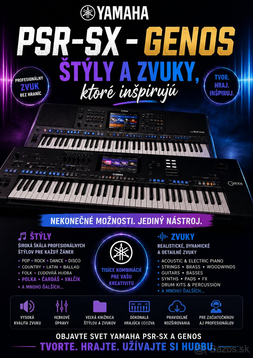 Yamaha psr sx -Genos Štýly