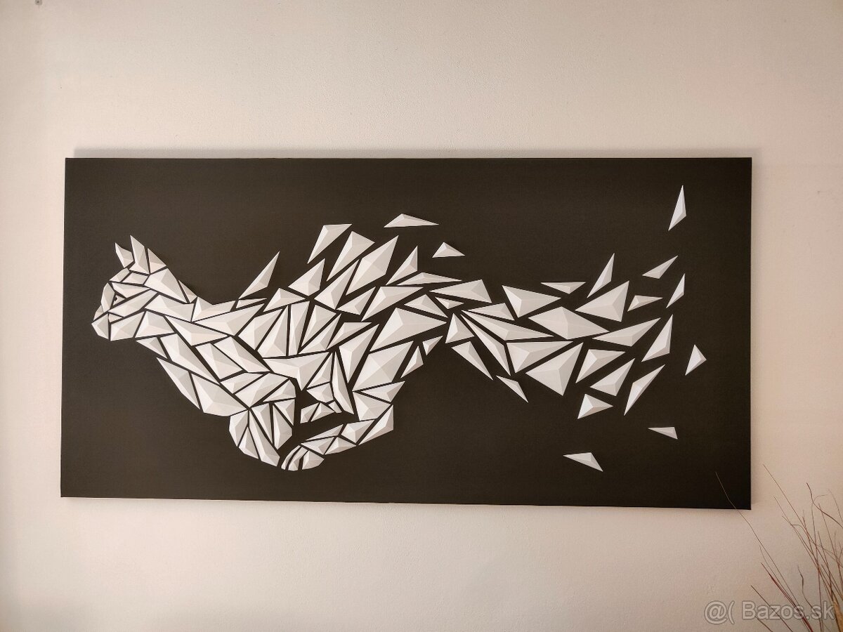 3D Vytlačený Obraz Mačky na plátne (160x80cm)