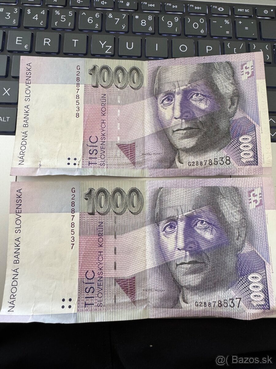 1000 Slovenských korún 1993, séria G 2 ks