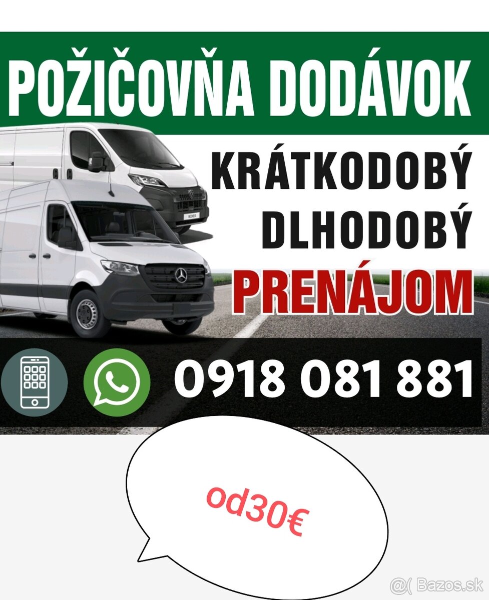 Požičovňa dodávok aj pre váš Biznis