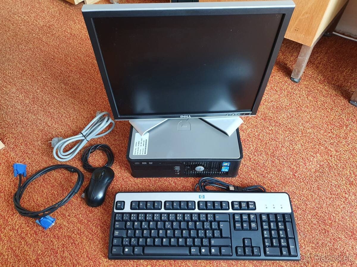 PC Dell, 19" monitor Dell, Windows 10, Office,príslušenstvo
