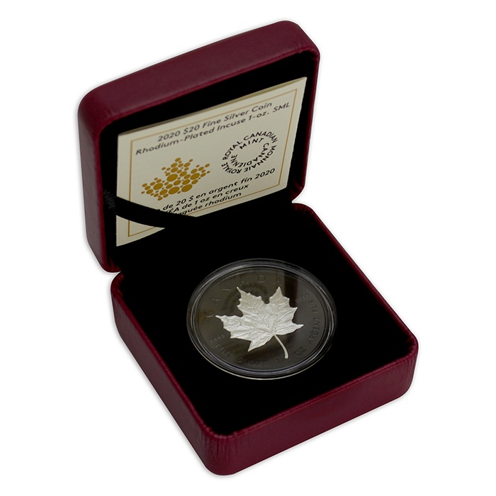Strieborná minca Maple Leaf - pokovená čiernym rhodiom 1 Oz
