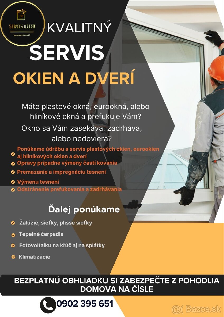 Servis okien a dverí