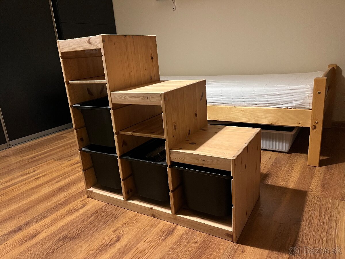 Policový diel IKEA TROFAST s úložnými boxmi