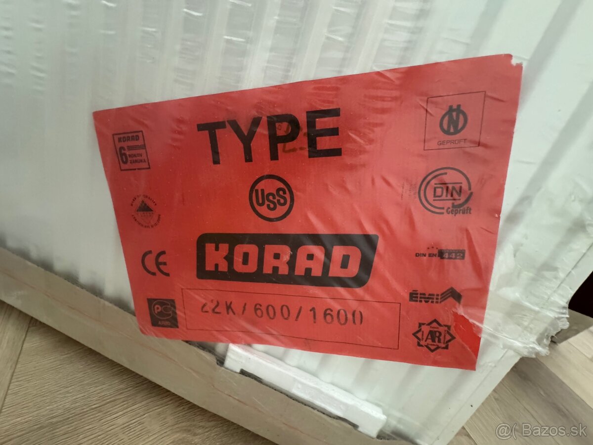 Predám 2 ks radiátorov Korad – 1600/600/22K a 1400/600/22K