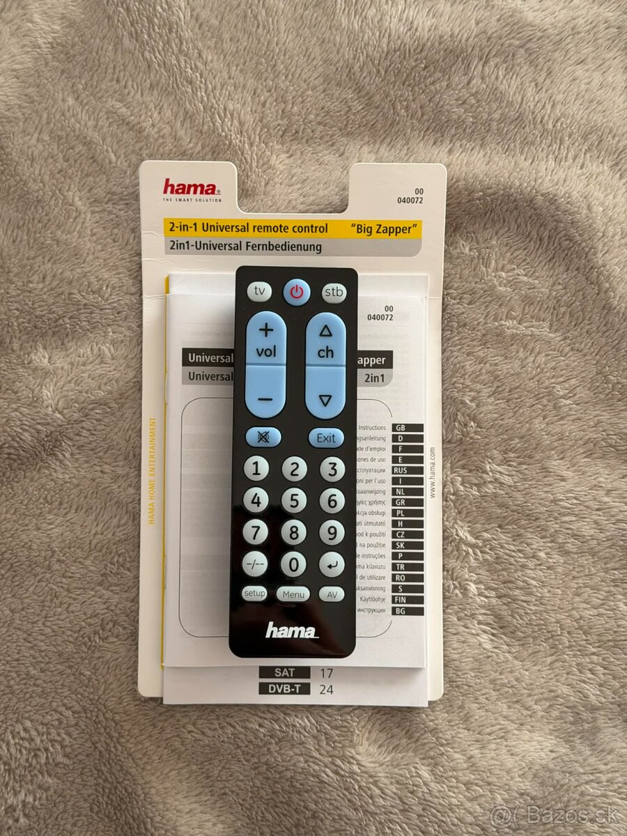 Hama 2 v 1 Big Zapper Diaľkový ovládač univerzálny