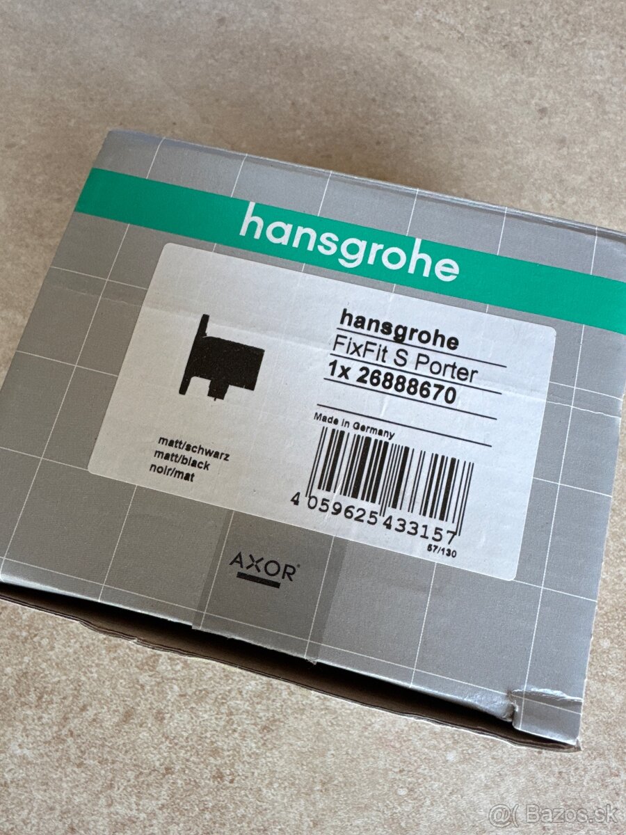 novy podomietkovy vyvod Hansgrohe FixFit S Porter cierny