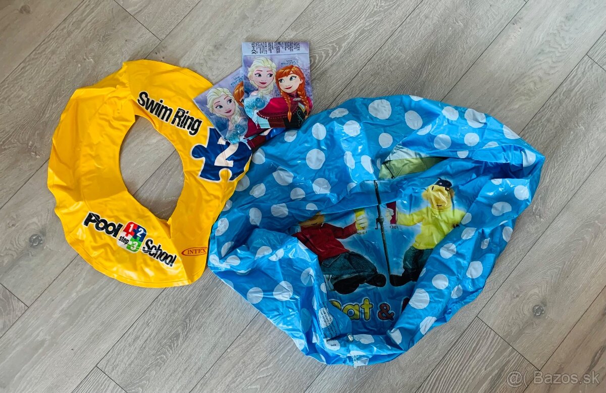Plávacie potreby - nafukovacie koleso, rukavniky a bazen