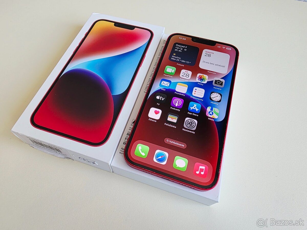 APPLE IPHONE 14 PLUS 128 GB RED EDITIO,BATERKA 100%