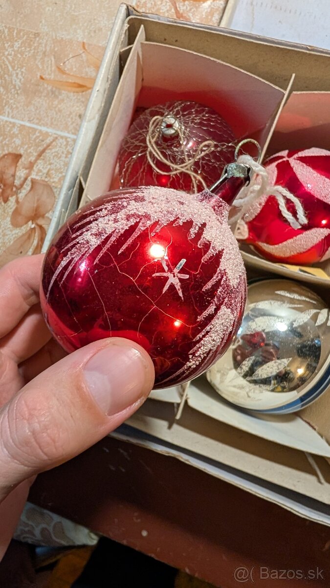 Retro vianocne ozdoby - 6 ks gul