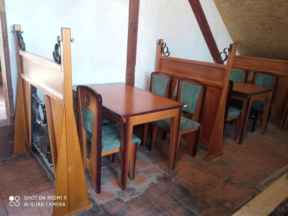 reštauračné stoly stoličky paravan rozpredám