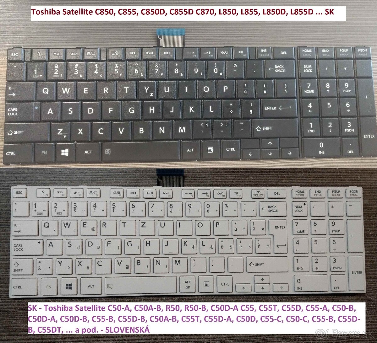 Klavesnice Toshiba Satellite C850 L850// C50-A C55-A C50-B..