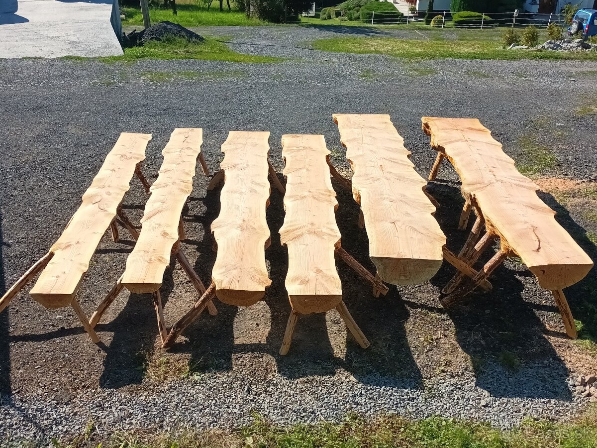 Lavice a stol zo 150 r.jedli