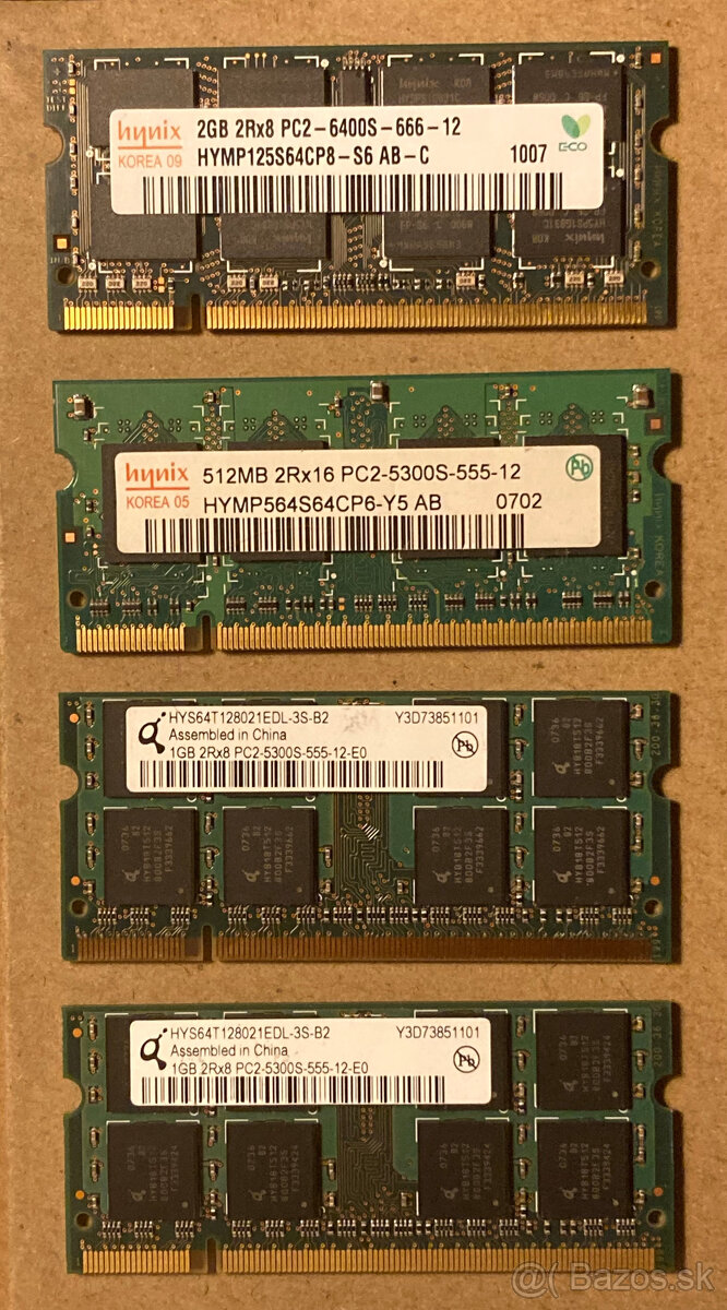 Predám pamäte DDR2 SODIMM RAM 2GB do notebooku