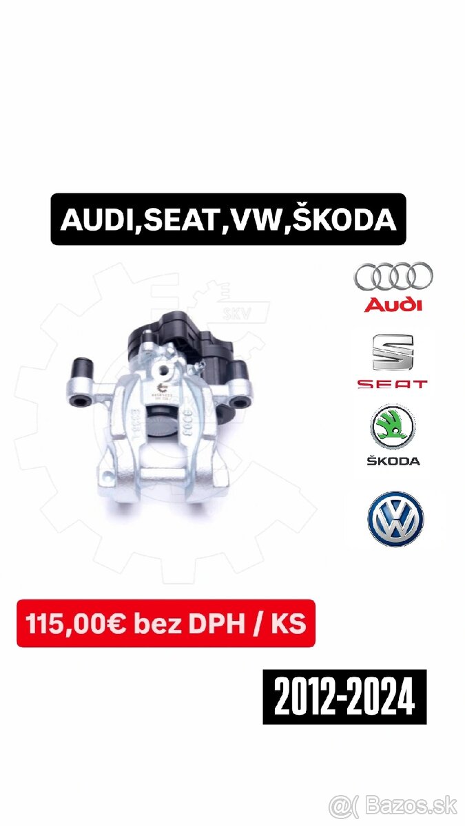 Nové zadné brzdové strmene s motorčekom PASSAT B8