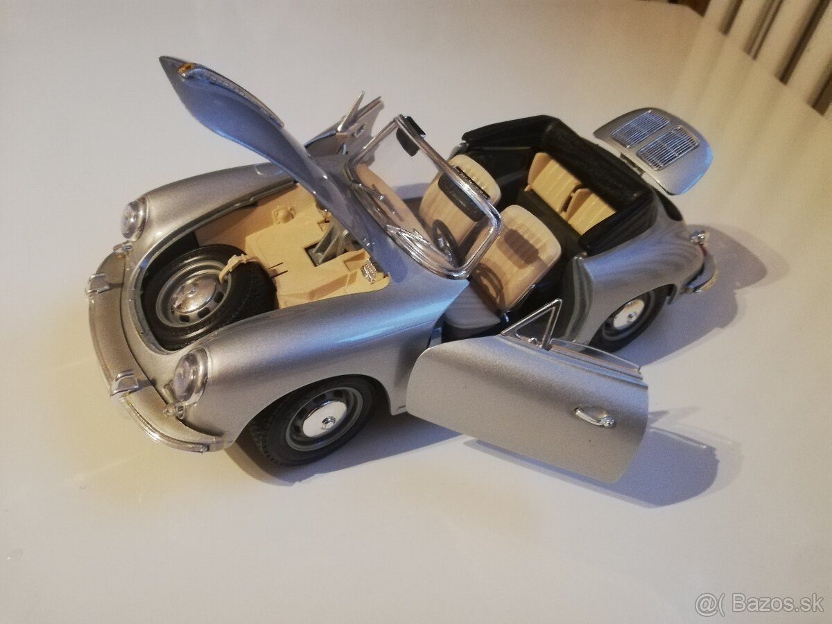 1:18 Porsche 356B Cabriolet 1961 -strieborna