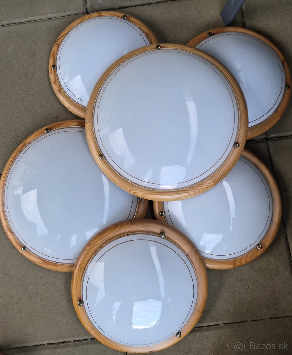 Stropné svietidlo drevo/sklo