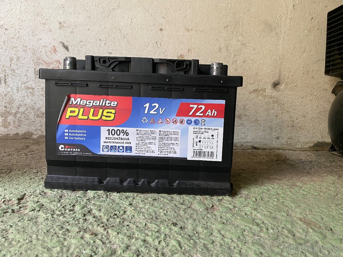 Autobatéria 12 V, 72 Ah - predaj