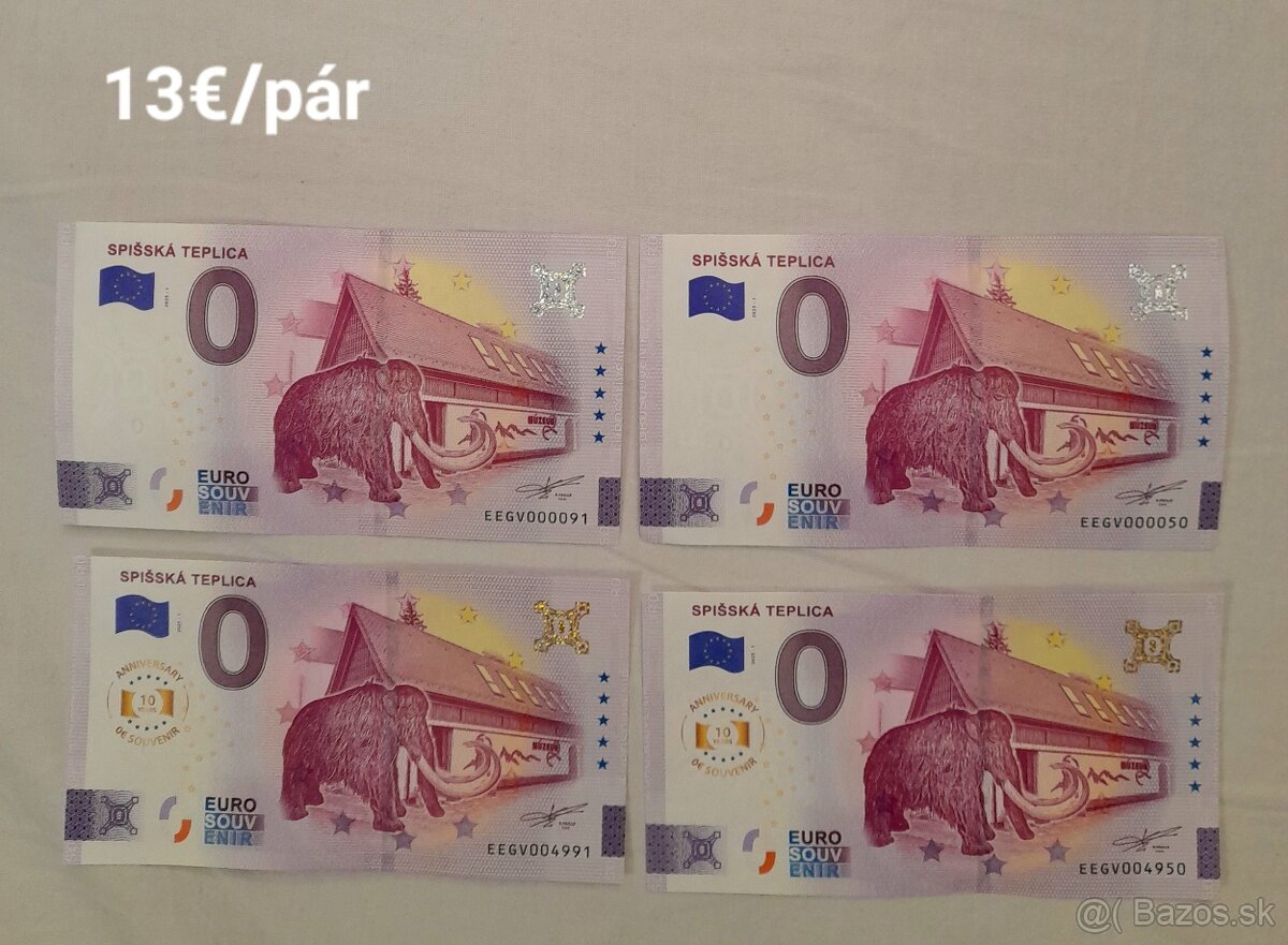 0€ Nulové bankovky eurosouvenir 2025