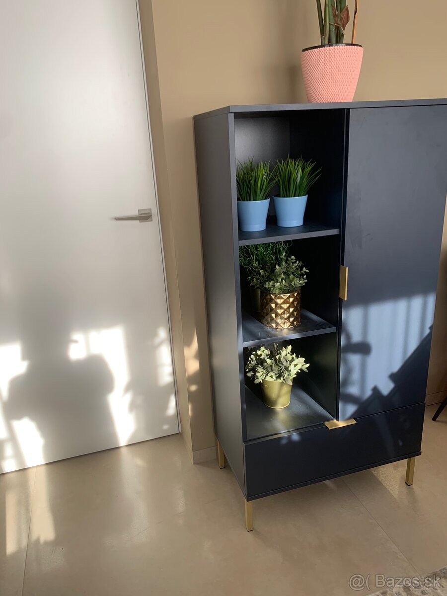 Komoda moderná tmavo-modrá 70x140