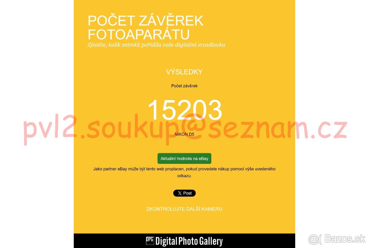 NIKON D5 - ZÁVĚRKA - 15200