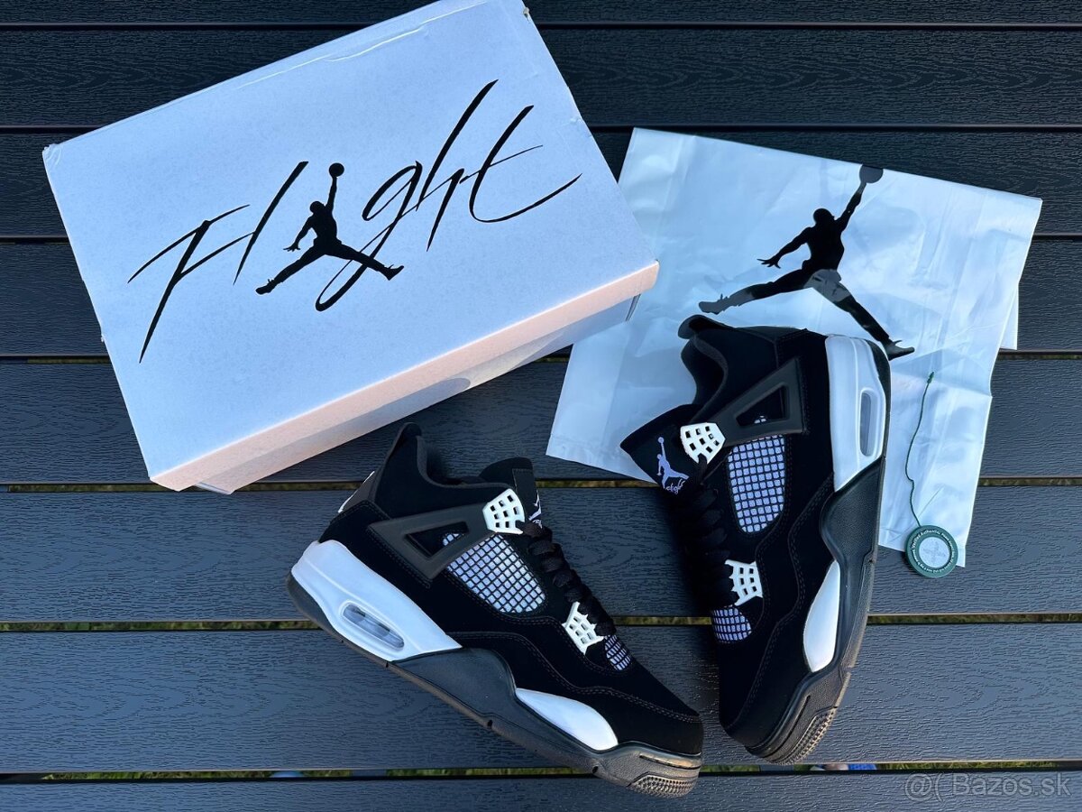 Nike Air Jordan 4 Retro "White Thunder" Black/White tenisk