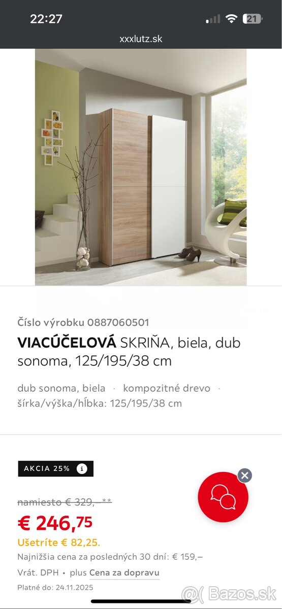 Šatníková skriňa