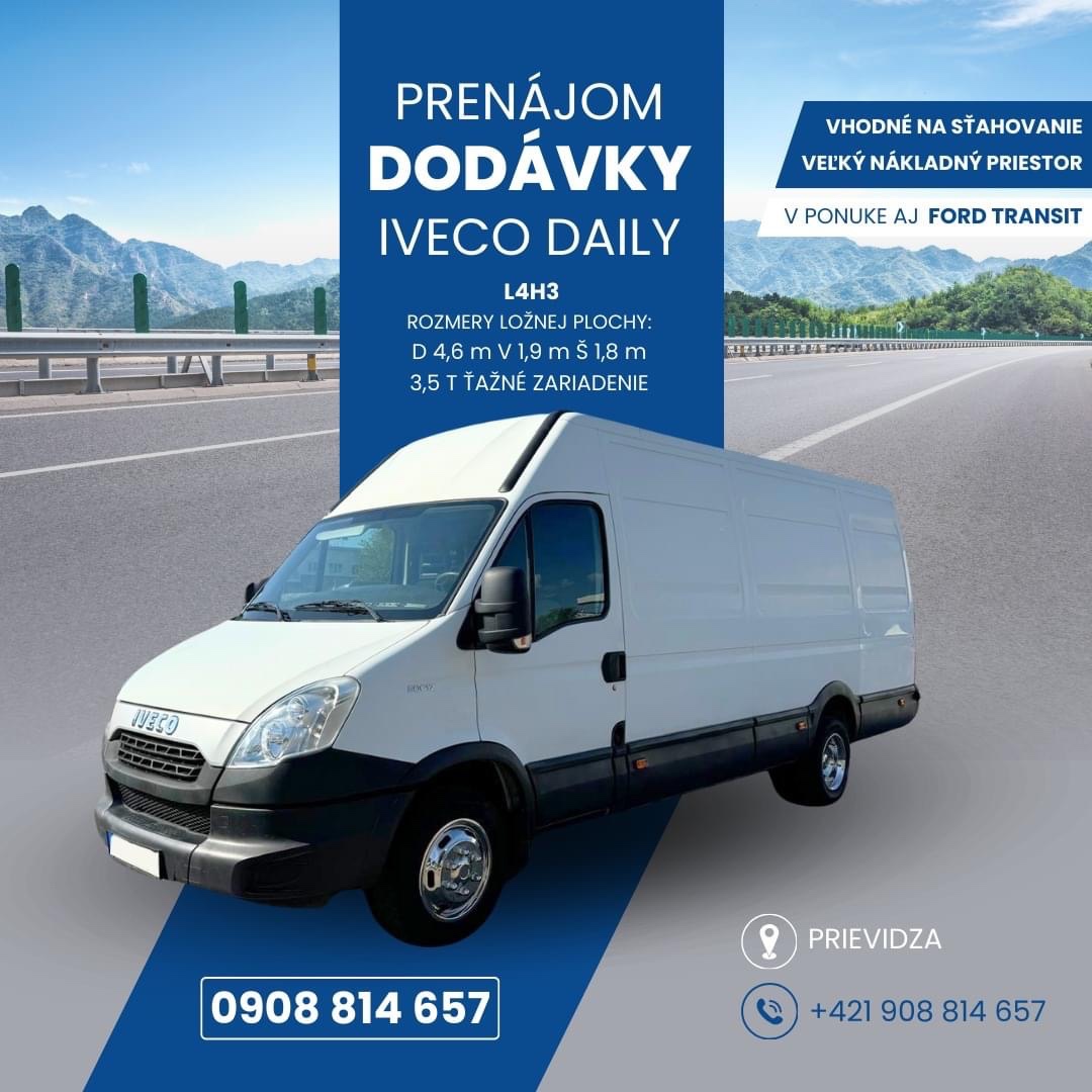 Prenájom Dodávky IVECO Ťažné 3,5T