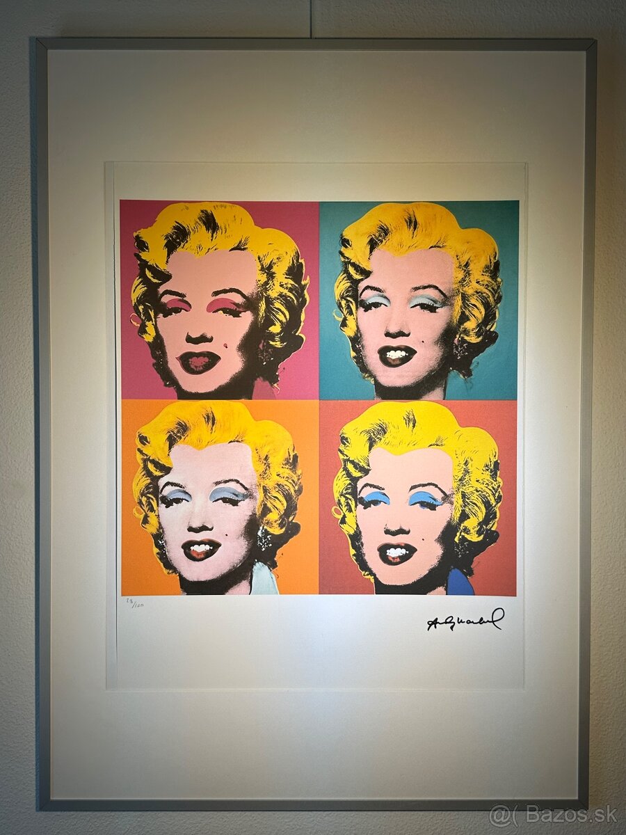 Andy Warhol "Marilyn Monroe 4x" Limitovaná edícia_Certifik