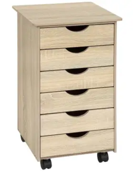 Pojazdný kontajner tectake® – dub sonoma, svetlé drevo, nový